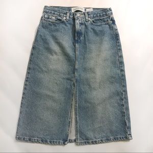 GAP Knee Length Front Slit Denim Jean Skirt sz 1